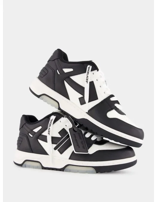 Sneakers OFF WHITE, Out Of Office, Black White - OMIA189C99LEA0070110
