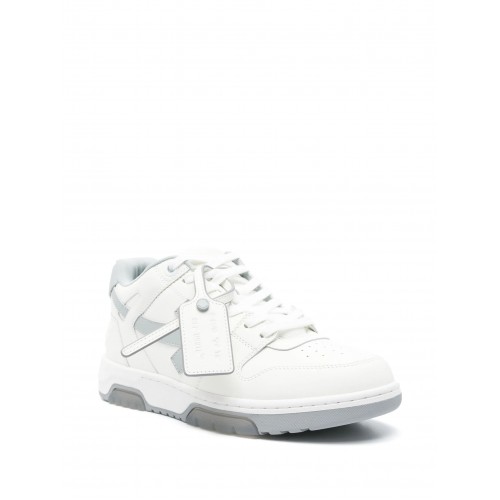 Sneakers OFF WHITE, Out of Office, Men, Grey Details, White Sneakers OFF WHITE, Out of Office, Men, Grey Details, White