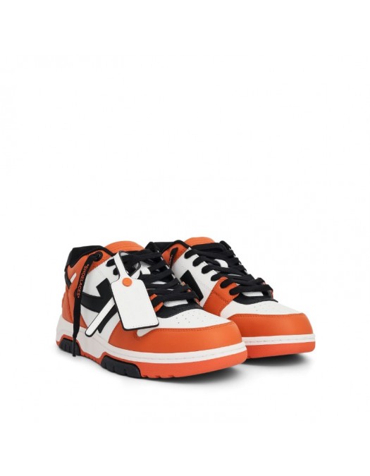 Sneakers OFF WHITE, Low Top, Out Of Office Calf Leather Sneaker in Orange Black - OMIA189F23LEA0082010