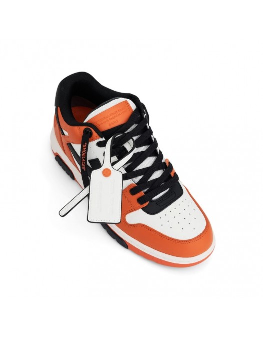 Sneakers OFF WHITE, Low Top, Out Of Office Calf Leather Sneaker in Orange Black - OMIA189F23LEA0082010