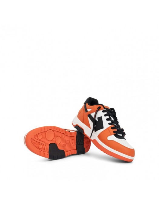 Sneakers OFF WHITE, Low Top, Out Of Office Calf Leather Sneaker in Orange Black - OMIA189F23LEA0082010