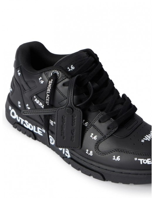Sneakers OFF WHITE, Out Of Office Graffiti sneakers in smooth leather, Negru - OMIA189F25LEA0071001