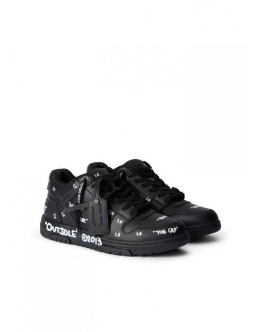 Sneakers OFF WHITE, Out Of Office Graffiti sneakers in smooth leather, Negru - OMIA189F25LEA0071001