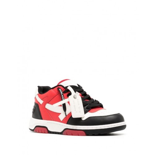 Sneakers OFF WHITE, Basket Out of Office, Red White Sneakers OFF WHITE, Basket Out of Office, Red White