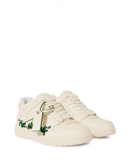 Sneakers OFF WHITE, Out Of Office For Walking, Green Details, White - OMIA189S25LEA005014A