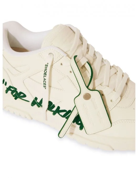 Sneakers OFF WHITE, Out Of Office For Walking, Green Details, White - OMIA189S25LEA005014A