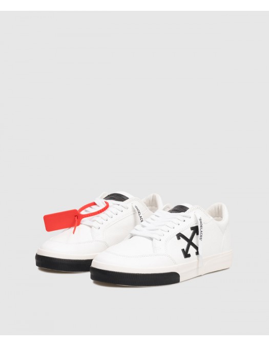 Sneakers OFF WHITE, White Vulc Low Leather Sneakers with Emblem - OMIA293C99LEA0020110