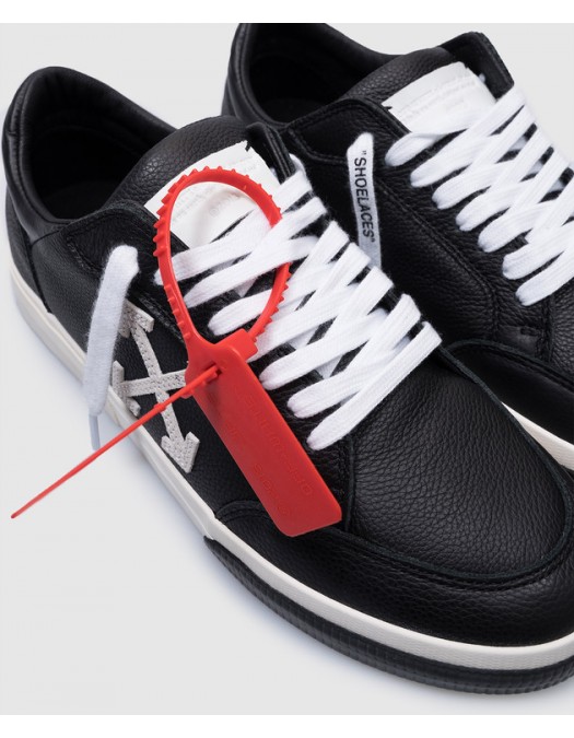 Snekarrs OFF WHITE, Black leather sneakers with logo - OMIA293C99LEA0021001