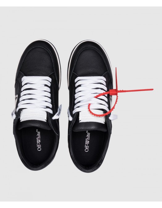Snekarrs OFF WHITE, Black leather sneakers with logo - OMIA293C99LEA0021001