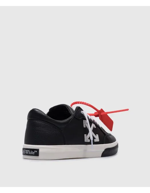 Snekarrs OFF WHITE, Black leather sneakers with logo - OMIA293C99LEA0021001