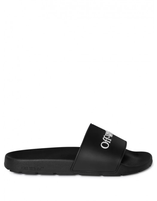 Papuci OFF WHITE, Bookish Logo Print, Black - OMIU002C99MAT0011001 Papuci OFF WHITE, Bookish Logo Print, Black - OMIU002C99MAT0011001