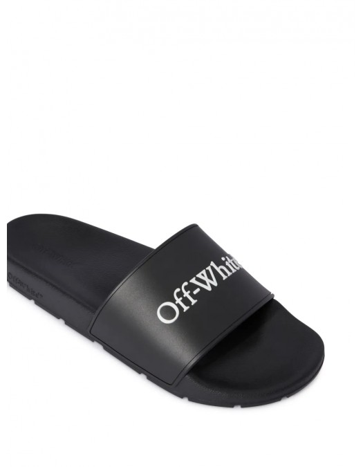 Papuci OFF WHITE, Bookish Logo Print, Black - OMIU002C99MAT0011001 Papuci OFF WHITE, Bookish Logo Print, Black - OMIU002C99MAT0011001