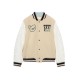 Jacheta OFF WHITE, Star Logo Varsity Jacket, Cream - OMJA122S26LEA00210