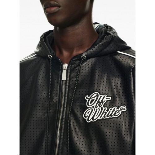 Jacheta OFF WHITE,  Leather Black Jacket Jacheta OFF WHITE,  Leather Black Jacket