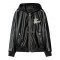Jacheta OFF WHITE,  Leather Black Jacket