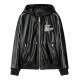 Jacheta OFF WHITE,  Leather Black Jacket - OMJA133S24LEA0011001