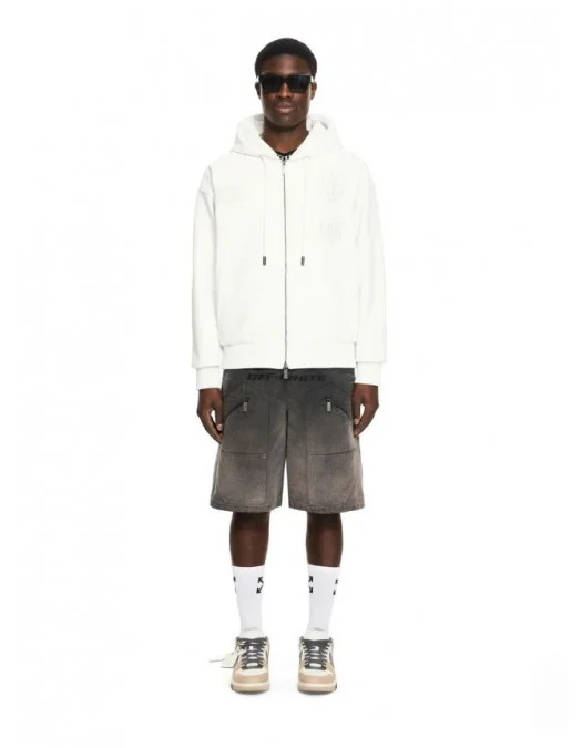 Hanorac OFF WHITE, Royal Team Embroidery Zip Hoodie, White - OMJA13RS26LEA00310