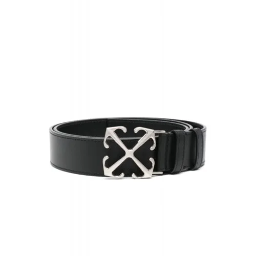 Curea OFF WHITE, Arrow leather belt