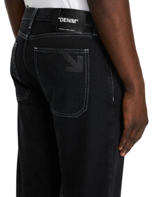 Jeans OFF WHITE, Half Arrow Tapered Jeans, Navy - OMYA175S26DEN00100