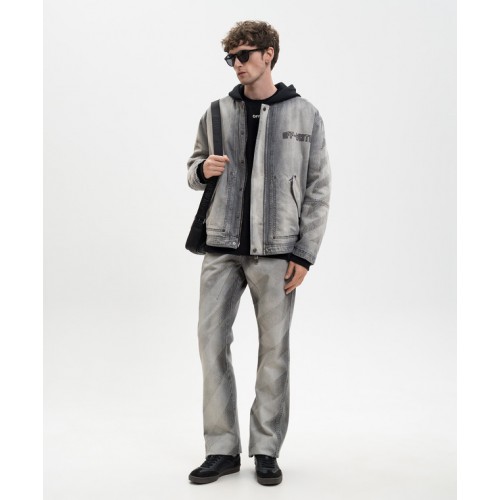 Jeans OFF WHITE, Diagonal Prints, Gri