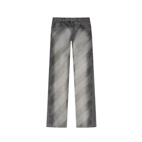Jeans OFF WHITE, Diagonal Prints, Gri