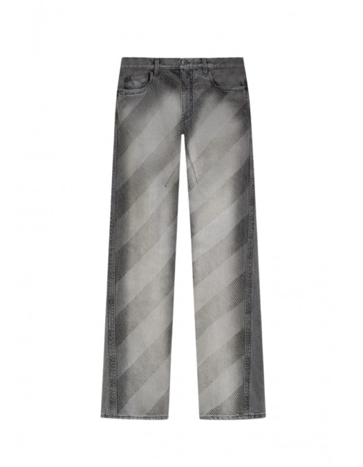 Jeans OFF WHITE, Diagonal Prints, Gri - OMYA195S26DEN00100