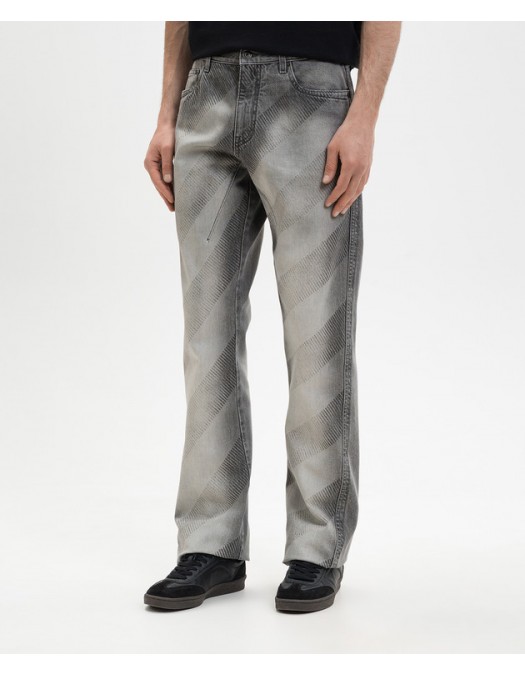 Jeans OFF WHITE, Diagonal Prints, Gri - OMYA195S26DEN00100