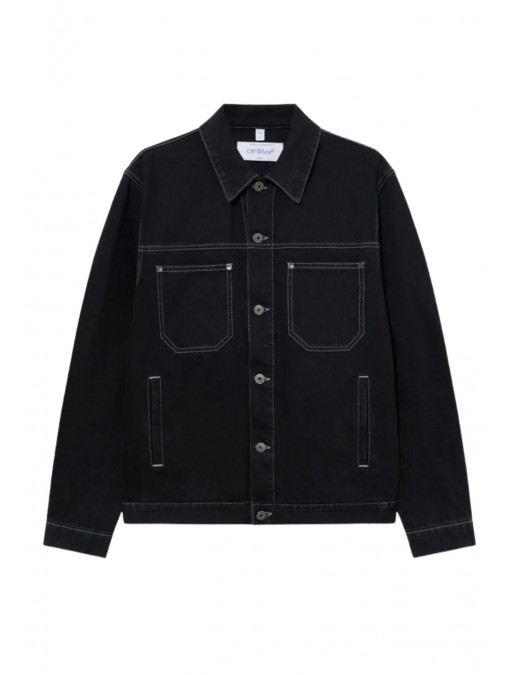 Jacheta OFF WHITE, Half Arrow Denim Skate Jacket - OMYE09QS26D001019