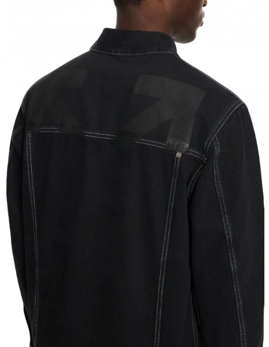 Jacheta OFF WHITE, Half Arrow Denim Skate Jacket - OMYE09QS26D001019