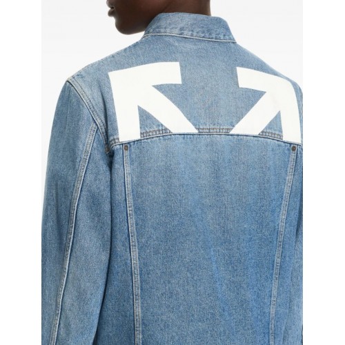 Jacheta OFF WHITE, Half Arrow Denim Skate Jacket