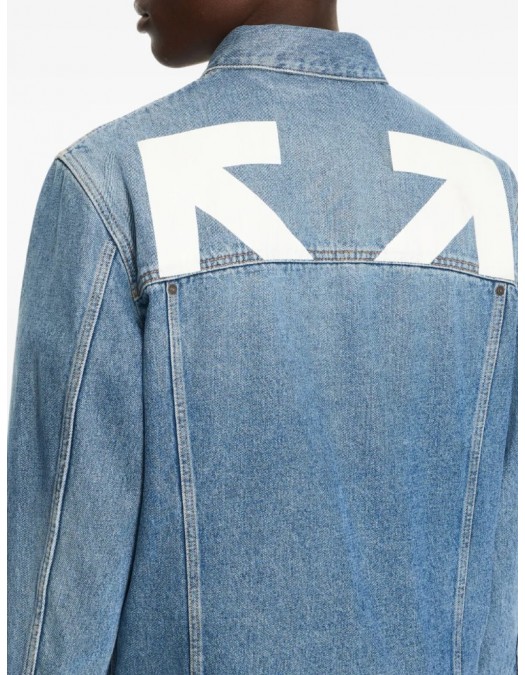 Jacheta OFF WHITE, Half Arrow Denim Skate Jacket - OMYE09QS26D002400
