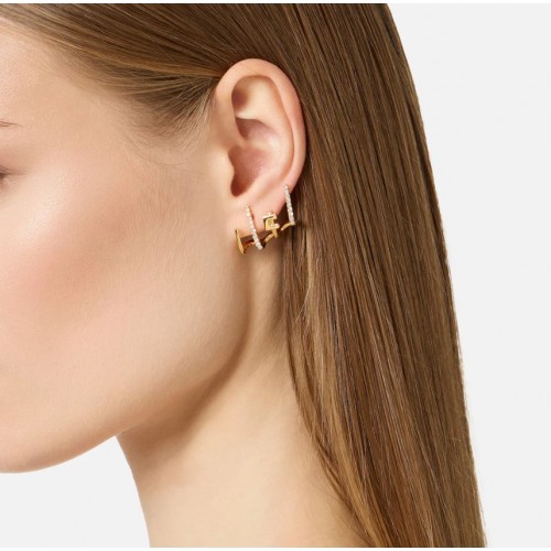 Cercei ELISABETTA FRANCHI, Orecchini Strass Mini Logo-Oro Giallo