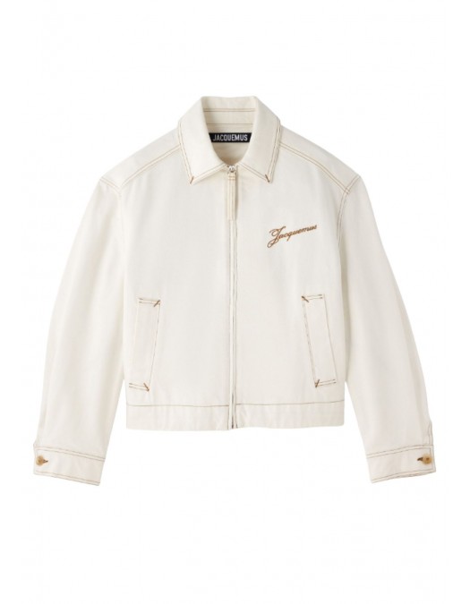 JACHETA JACQUEMUS, Canevas de-Nîmes denim, Alb - OUW00100AD0004011CF JACHETA JACQUEMUS, Canevas de-Nîmes denim, Alb - OUW00100AD0004011CF