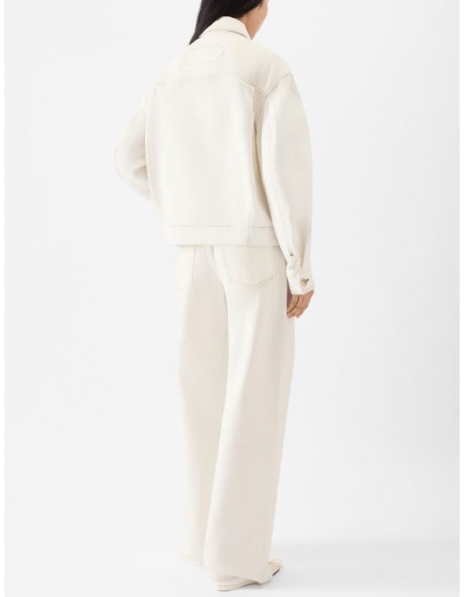 JACHETA JACQUEMUS, Canevas de-Nîmes denim, Alb - OUW00100AD0004011CF