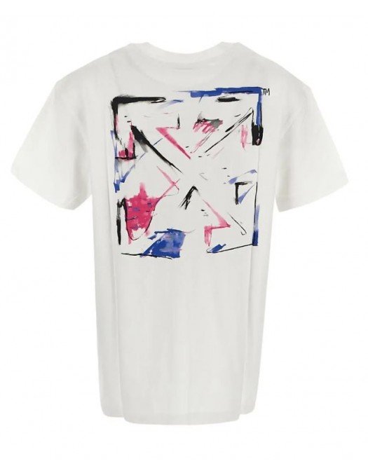 Tricou OFF WHITE, Paint Graphic, Alb - OWAA089F22JER0080184