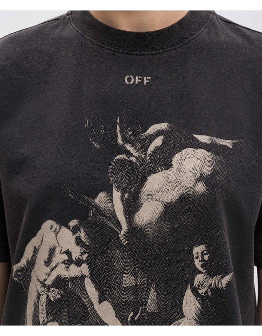 Tricou OFF WHITE, Martyrdom Printed, Dark Grey - OWAA089S25JER00A070B