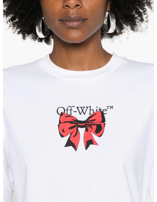 Tricou OFF WHITE, Pink Ribbon, White - OWAA124F24JER0040125