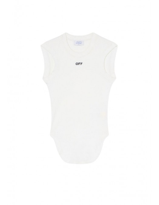 TOP OFF WHITE, Off Stamp Rib Kat Top, Alb - OWAD26XF25JER0020110 TOP OFF WHITE, Off Stamp Rib Kat Top, Alb - OWAD26XF25JER0020110