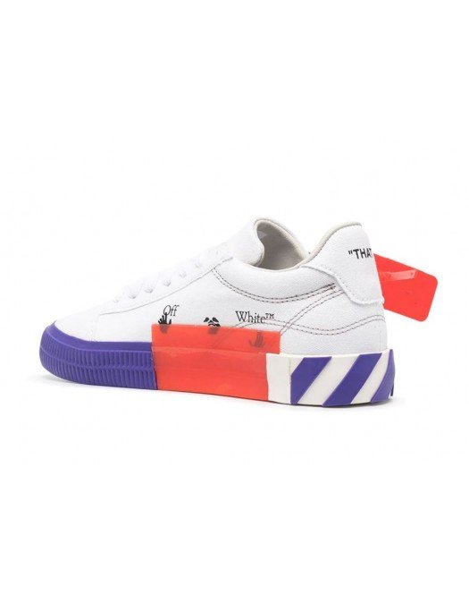 Sneakers OFF WHITE, Bumbac, Alb cu dungi mov - OWIA178R21FAB0010135