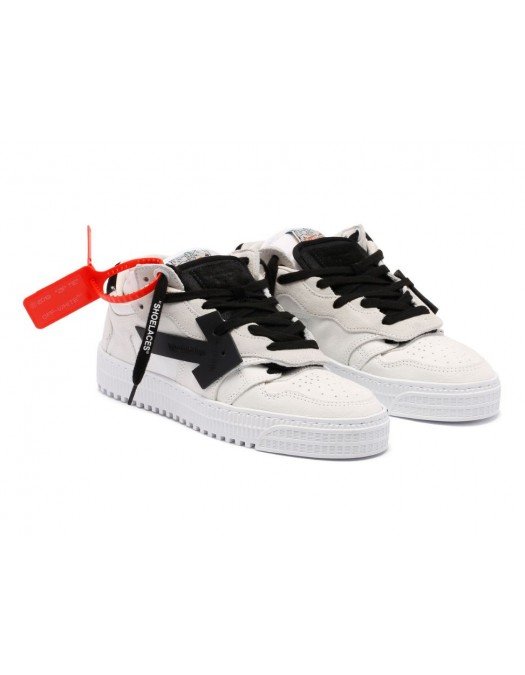 Sneakers Off White, Sageti negre, Cream - OWIA181R21LEA0010110