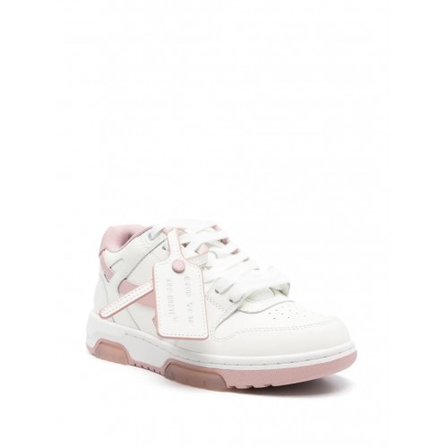 Sneakers OFF WHITE, Out Of Office, Pink Leather, White Sneakers OFF WHITE, Out Of Office, Pink Leather, White