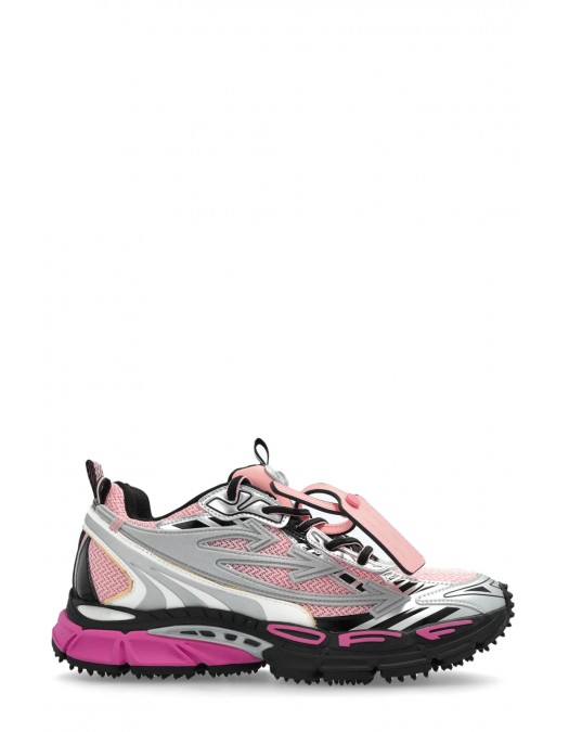 Sneakers OFF WHITE, Be Right Back Lace-Up, Women, Pink Details, Grey - OWIA289S25FAB0013C3B