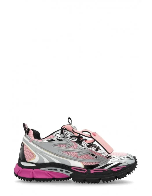 Sneakers OFF WHITE, Be Right Back Lace-Up, Women, Pink Details, Grey - OWIA289S25FAB0013C3B