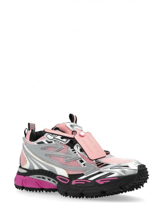 Sneakers OFF WHITE, Be Right Back Lace-Up, Women, Pink Details, Grey - OWIA289S25FAB0013C3B