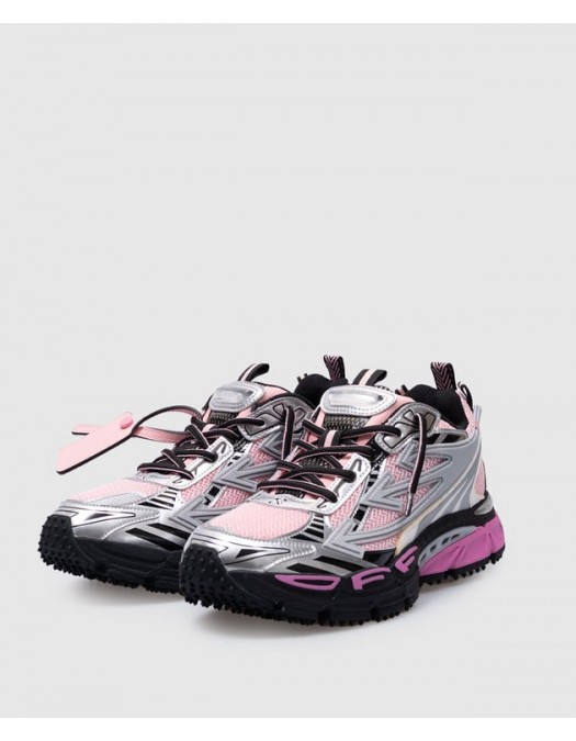 Sneakers OFF WHITE, Be Right Back Lace-Up, Women, Pink Details, Grey - OWIA289S25FAB0013C3B