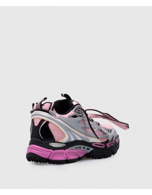 Sneakers OFF WHITE, Be Right Back Lace-Up, Women, Pink Details, Grey - OWIA289S25FAB0013C3B