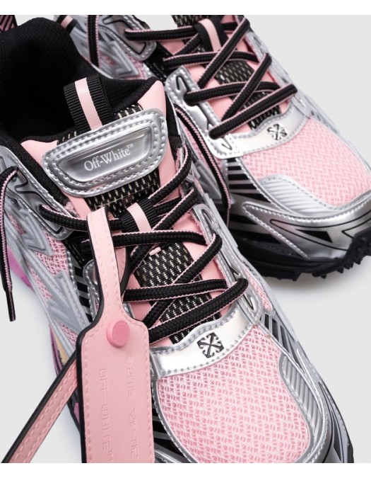 Sneakers OFF WHITE, Be Right Back Lace-Up, Women, Pink Details, Grey - OWIA289S25FAB0013C3B