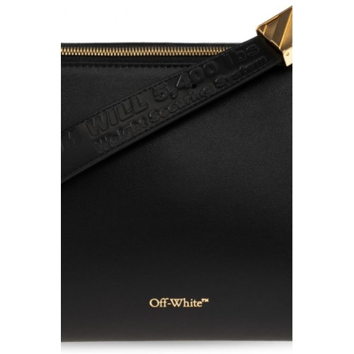Geanta OFF WHITE, Logo Plaque Zip-Up Shoulder Bag