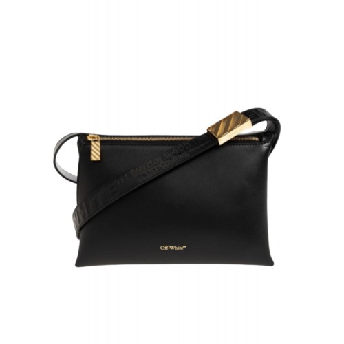 Geanta OFF WHITE, Logo Plaque Zip-Up Shoulder Bag