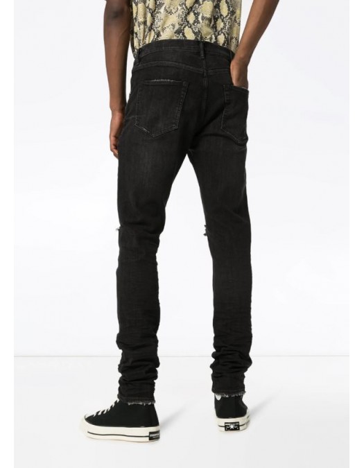 Jeans PURPLE, distressed ripped knee jeans, Black - P001BOS